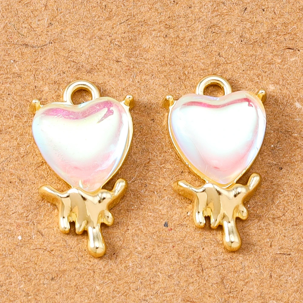 5 قطع الأحجار الكريمة كريستال الحب القلب سحر المعلقات لصنع المجوهرات قلادة أقراط سوار DIY اكسسوارات الإمدادات