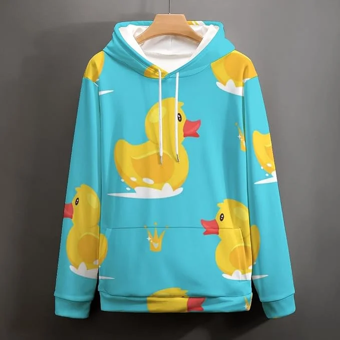 Hoodies Kawaii Animals Yellow Duck 3D Print Sweatshirts Boys Girls Harajuku Unisex Hooded Sweatshirts kids Ethnic Style Clothes