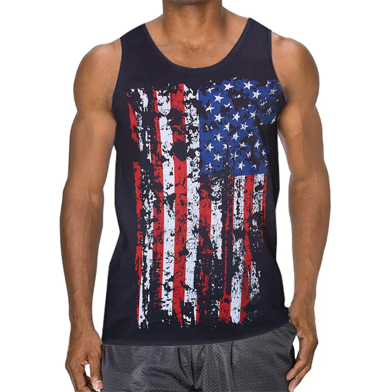 USA Eagle National Flag Graphic Tank Top Gym Clothing Men 3D Print Basketball Vest Summer Undershirt Harajuku Fashion Streetwear