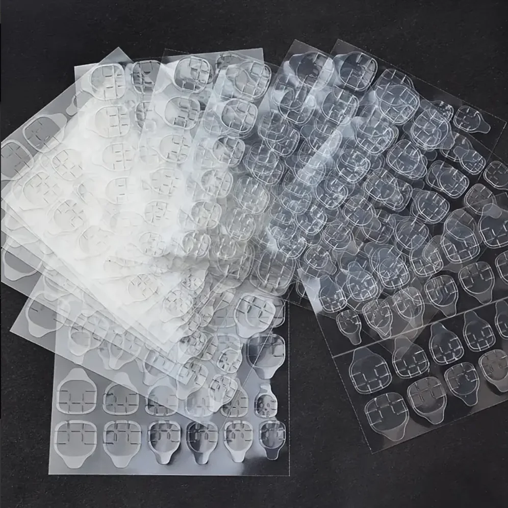 240/480 PCS Strong Adhesive Glue Tape for Press-on Nail Tips - Double Side Adhesive Film for False Nails-Transparent