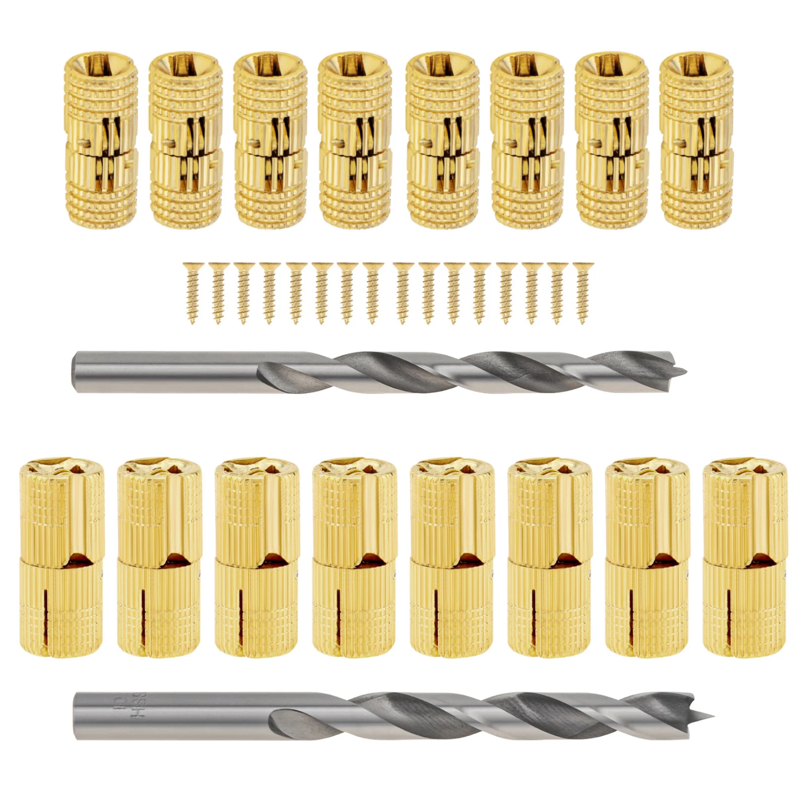 16 pcs 8mm 10mm Brass Barrel Hinges Set for DIY Jewelry Box Hidden Cabinet Concealed Invisible Brass Furniture Hinges Drill Bit