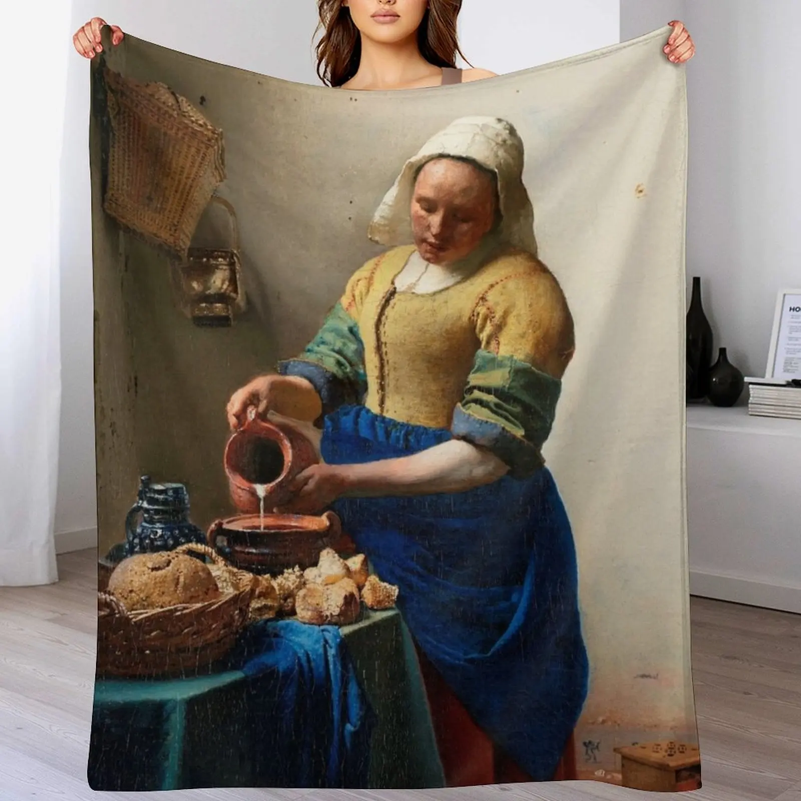 

The Milkmaid (ca. 1660) by Johannes Vermeer Throw Blanket Luxury Thicken heavy to sleep Blankets