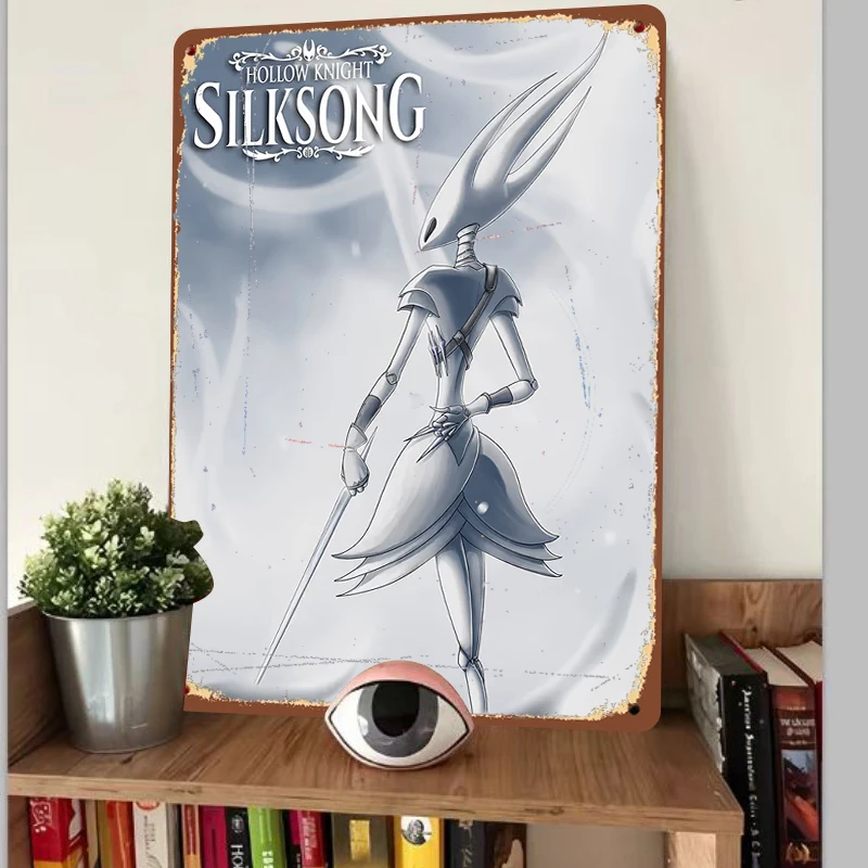 Hollow Knight Silksong Hornet Character Metal Wall Art Decor for Game Fans Home Decoration