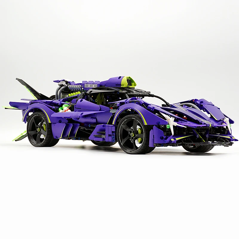 Guly 10614 Technical Purple Plating MOC Super Sprots Car Model Building Blocks Bricks DIY Puzzle Toys Birthday Christmas Gifts