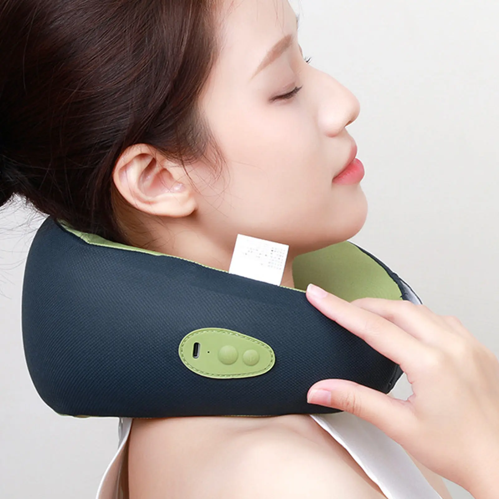 

Back Neck Pillow Massager Bidirectional Massage Memory Cotton Hot Compress Ergonomic Cordless Back Massager Pillow for Office