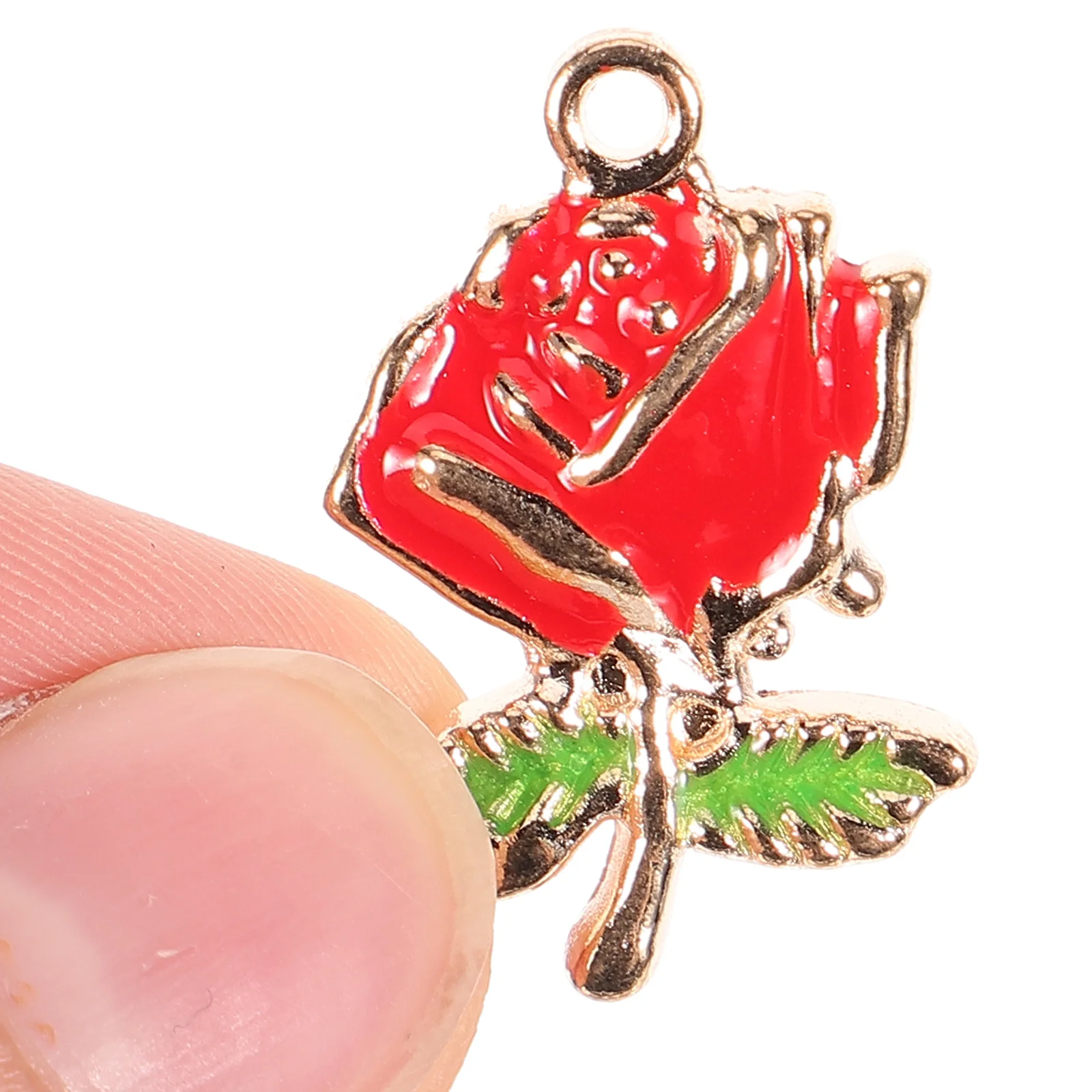 

Flower Charm Pendant Enamel Rose Charms for Earring Making Necklace Hanging Pendants