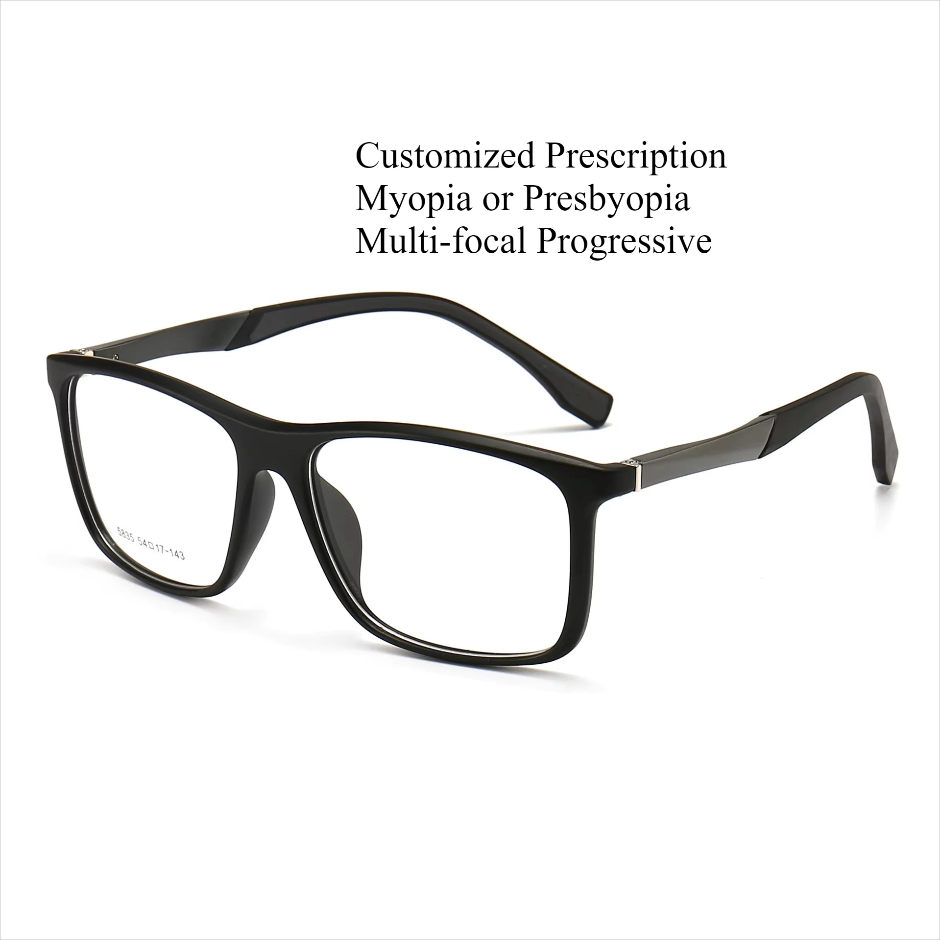 

Customize Prescription Glasses Men TR90 Frame Multi-Focal Progressive Photochromic Anti-Blue Light Myopia Hyperopia Eyeglasses