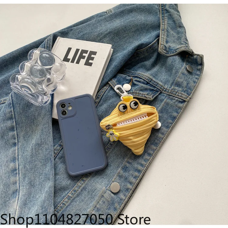 حقيبة قلادة جديدة عصرية شخصية الوحش زيبر الإبداعية مفتاح أحمر الشفاه سماعة محفظة نسائية للعملات المعدنية قلادة صغيرة لطيف صغير