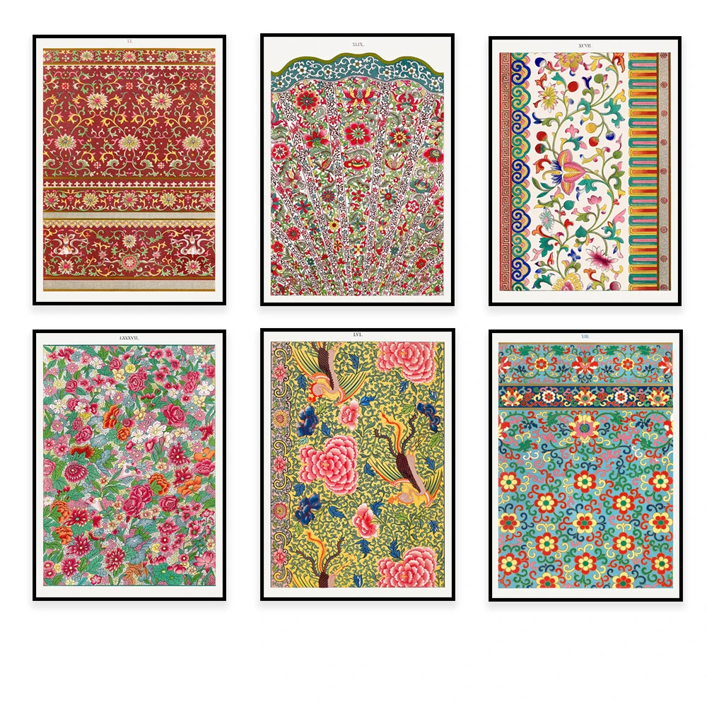 

Owen Jones Abstract Geometric Floral Pattern Poster, South Kensington Museum Print, Floral Wall Decor, Chinese Oriental Art