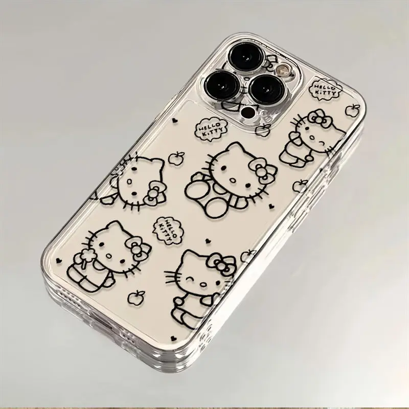 Kawaii Sanrio Hello Kitty Mobile Phone Case Cute Cartoon IPhone 7 8 Plus 16 15 14 12 13 11 Pro Max Anime Cases Christmas Gifts