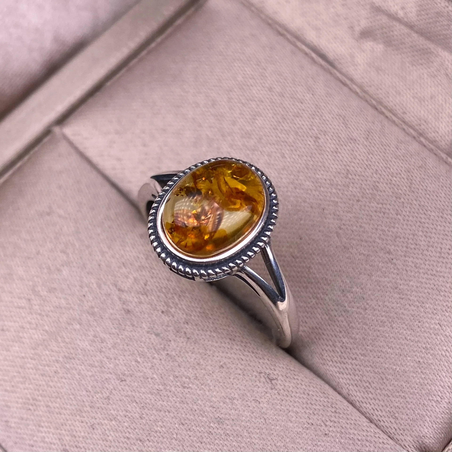 New Flower Amber Ring S925 Sterling Silver Women\'s Ring Party Exquisite Jewelry Amber Advanced Accessories Valentine\'s Day Gift