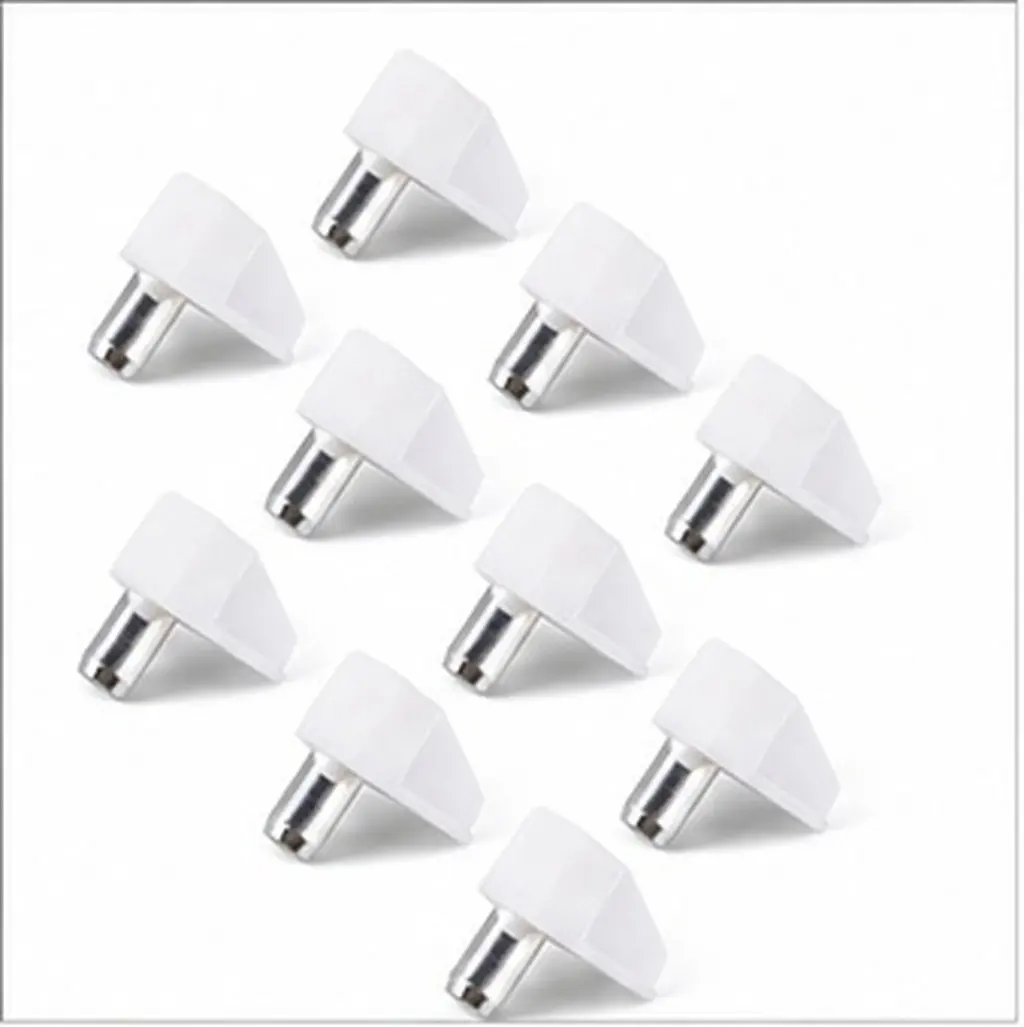30Pcs White Plastic Shelf Supports Heavy Duty Brackets for Cabinets Entertainment Centers Shelving Pegs Solid Base