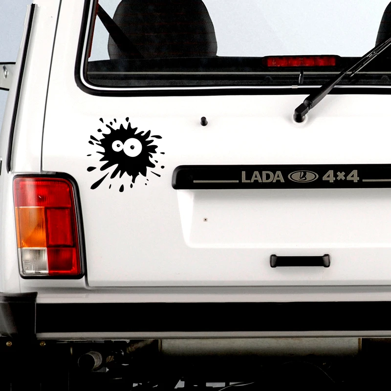 Blot 3 Funny Car Stickers Decals - 15x14.5cm Vinyl Bumper & Window Decals, Waterproof Auto Styling (White/Black) - 1pc