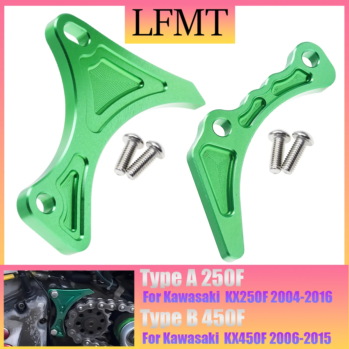 

Motocross Accessories Chain Sprocket Cover Case Saver Engine Protector For Kawasaki KX250F 450F 250F 450F 2004-2016 Premium