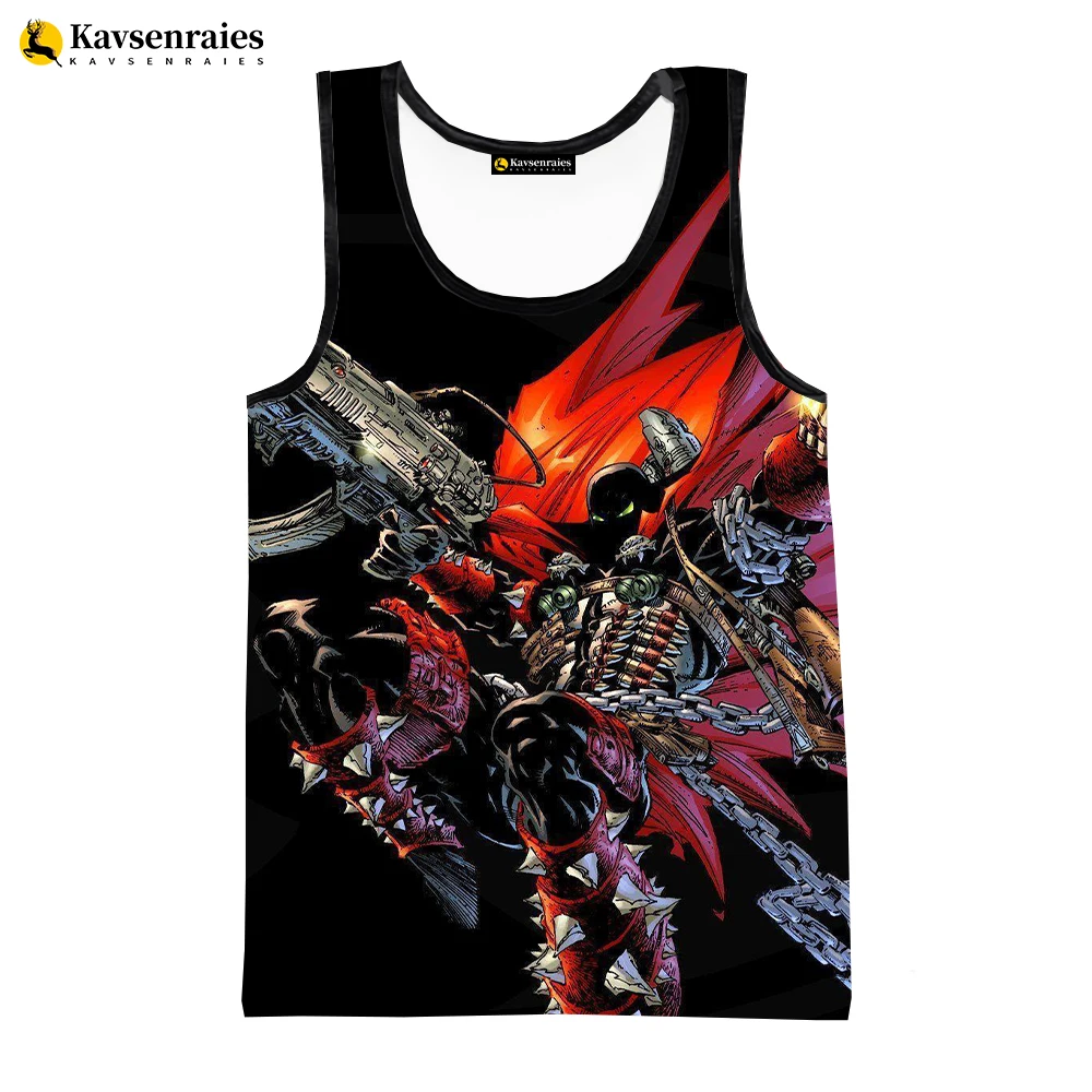 2023 Hot Sale Anime Spawn 3D Printed Tank Tops Men Summer Fashion Casual Sleeveless Shirts Harajuku Streetwear Oversized Tops