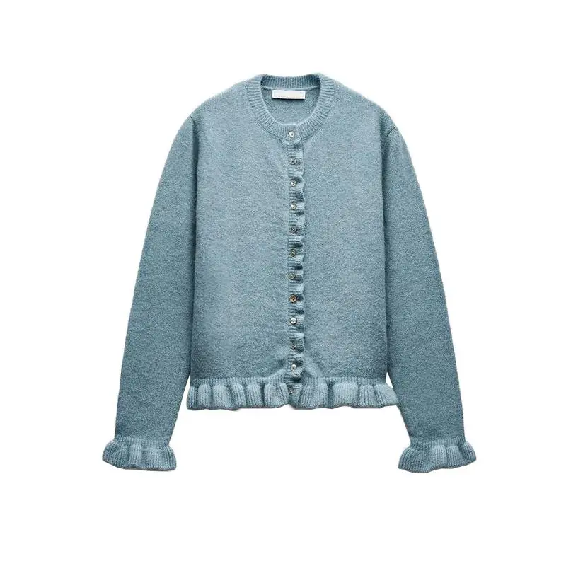 

Autumn Winter New Arrival Women's Casual Knitted Long Sve round Ne Outerwear Sweet Sle Polyester Fiber Thiened
