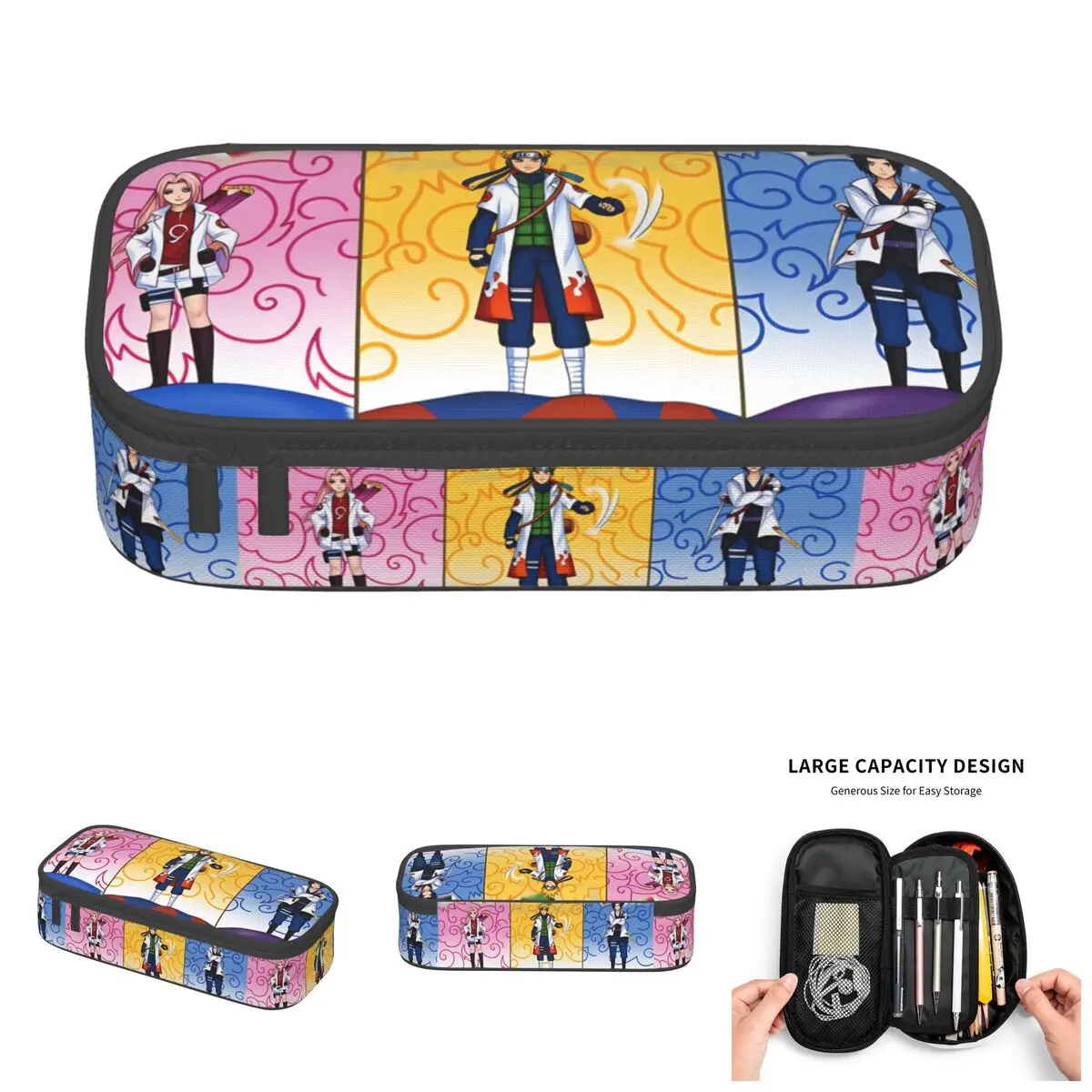 

Sakura Haruno Naruto Naruto Uzumaki Korean Pencil Case Boys Girls Large Storage Sasuke Uchiha Pencil Pouch Students Stationery