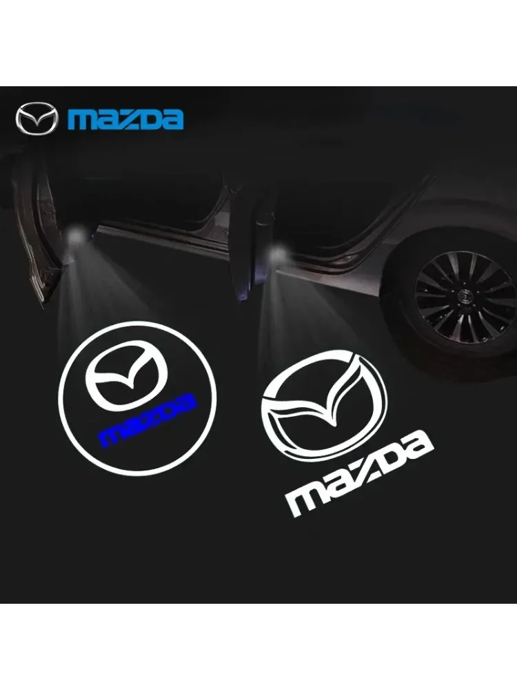 Auto-Logo-HD-Projektorlampe, kabelloses LED-Willkommenslicht für Autotüren, Dekoration für Mazda 3 6 BL BM GJ CX3 CX-5 CX-8 KE KF CX7 CX9 MX5