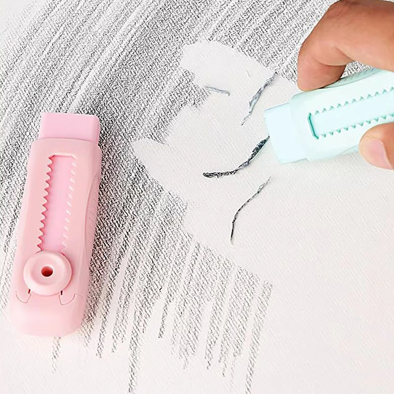 Colorful Push-push Eraser Retractable Refillable Eraser Writing Drawing Art Correction Eraser Office School Stationery Supplies