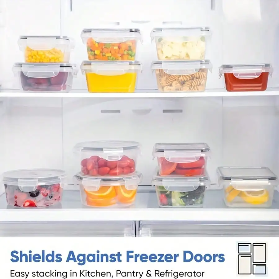24‑Piece Meal Prep Food Containers Set, Reusable Bento Boxes with Leak‑Proof Airtight Lids, Portable Storage Containers for Lunch, On‑the‑Go Meals & Leftovers view 4