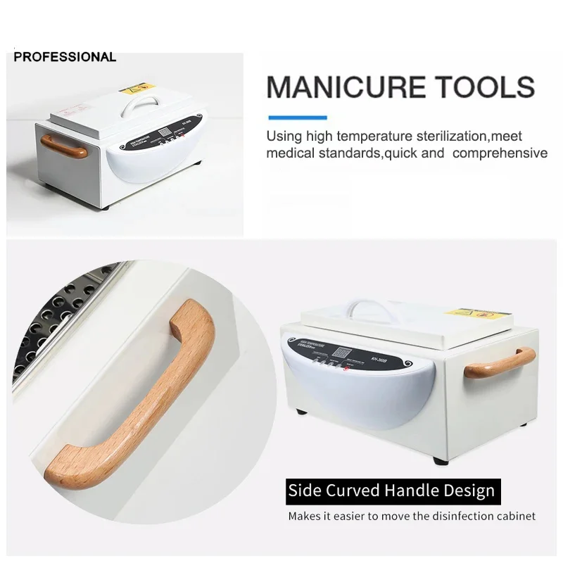 300W  High Temperature Manicure Nail Salon Hair Tool Dry Heat Sterilizers Cabinet Autoclave Cleaner Machine with LCD and Timer