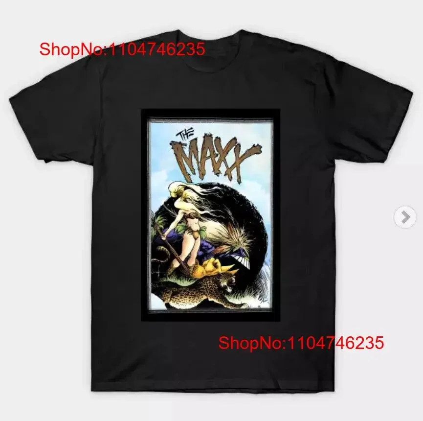تي شيرت Maxx Comic Art الجديد أسود T01 webp عتيق مغسول مريح للجنسين قابل للتنفس قليلاً للارتداء اليومي أوم