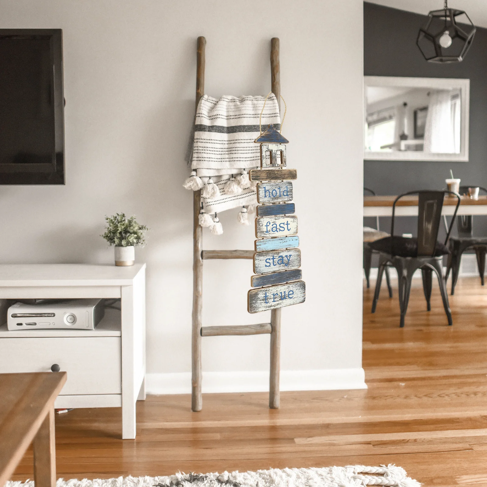 

Sturdy Wooden Lighthouse Welcome Sign Mediterranean Style Home Hanging Pendant Housewarming Present Beach House Decor