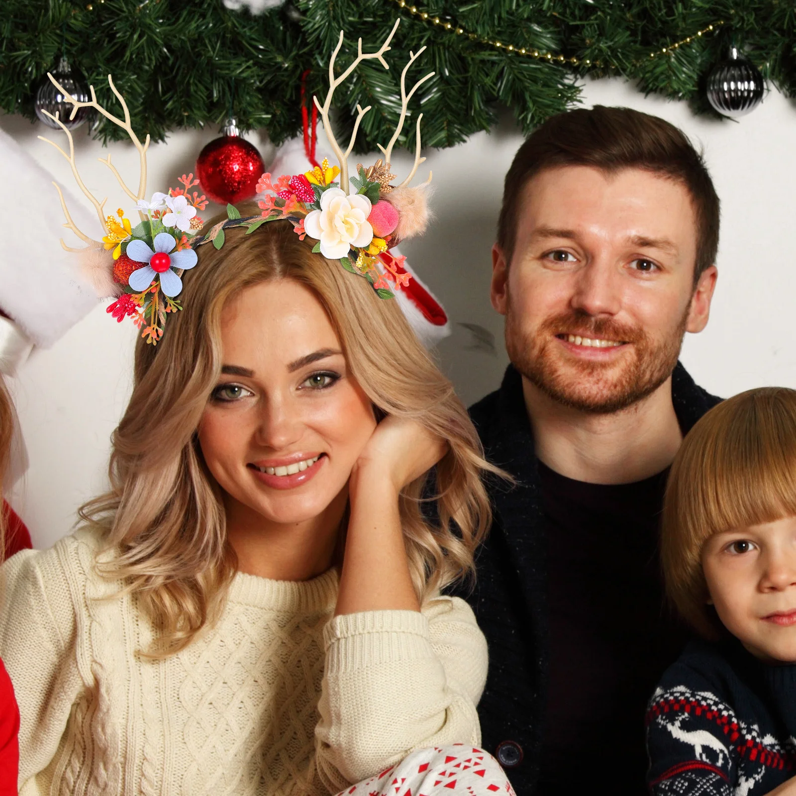 

1 set 1 Set Reindeer Antlers Headband Clip Deer Horns Hair Accessories For Christmas Halloween Party Cosplay Costume Photo Props