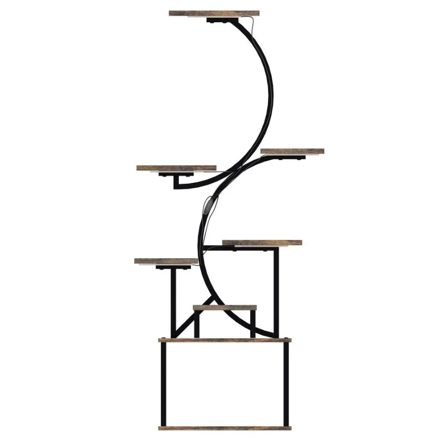 Soporte para plantas de interior de 8 niveles con 5 luces de cultivo, 10 niveles de atenuación continua, tubo de acero metálico grueso duradero de 0,8mm para sala de estar