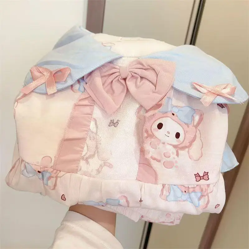 Pajama Set My Melody 2026 Summer New Women's Short Sleeved Shorts Beautiful Girls Can Wear Outerwear Home Clothes Set Cute Sweet