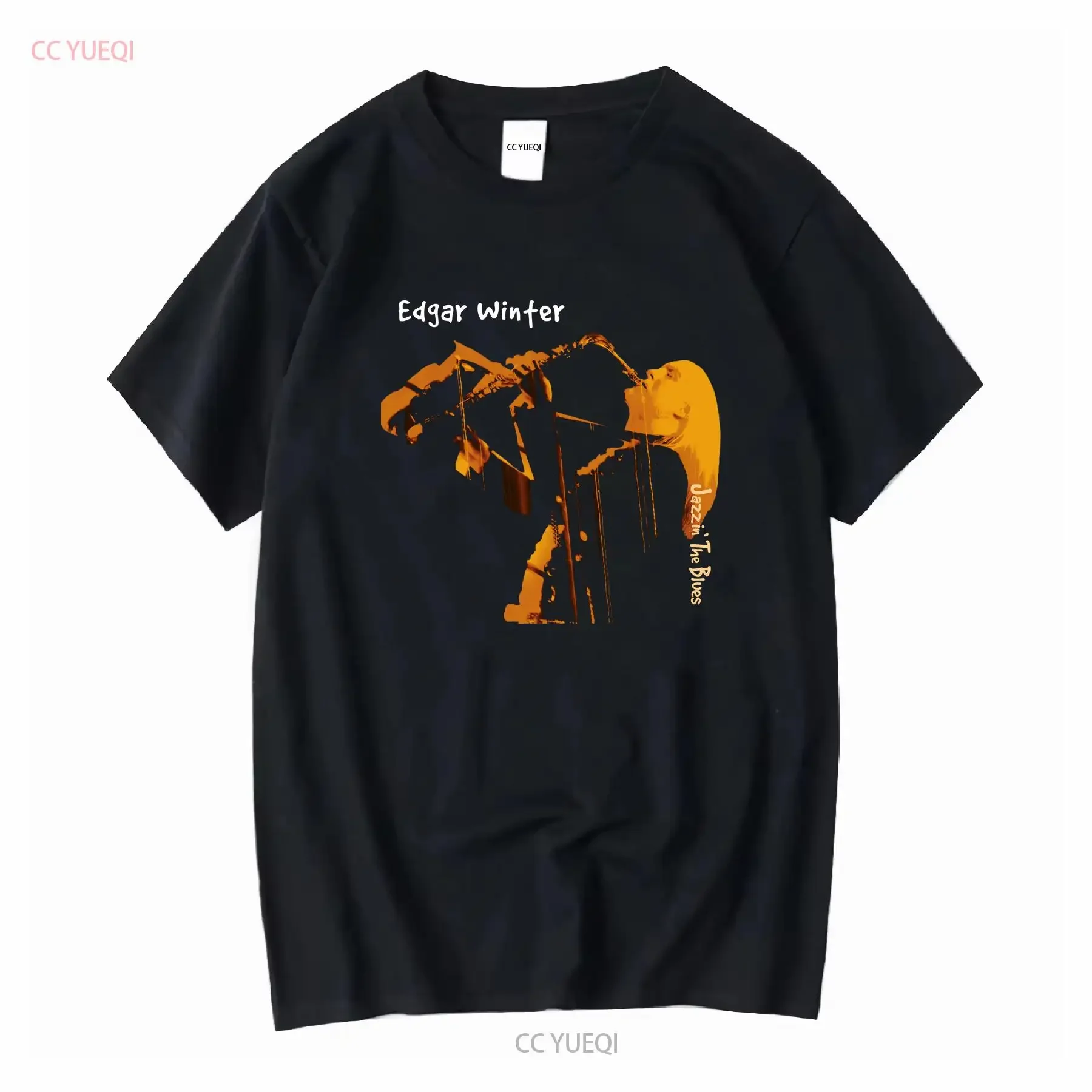 Camiseta de algodão jazzin' the blues edgar inverno música ringo starr vintage lavado macio roupas de grife unisex elegante respirável