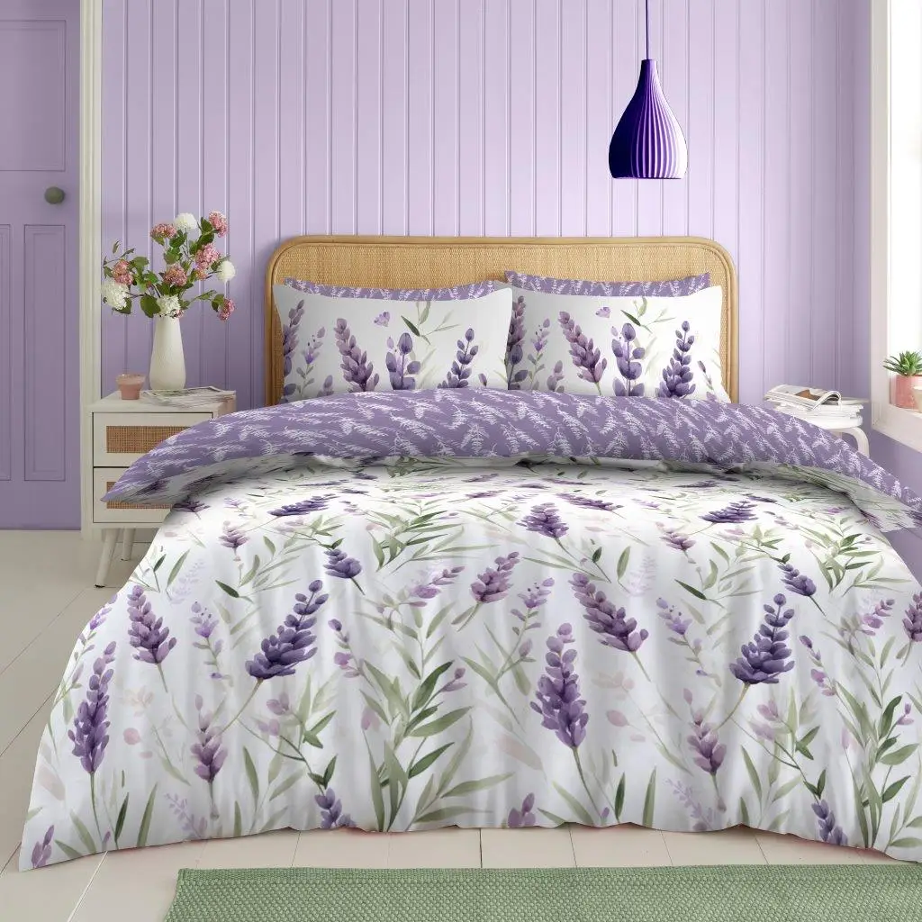 Elegant Reversible Floral Bird Duvet Cover Set
