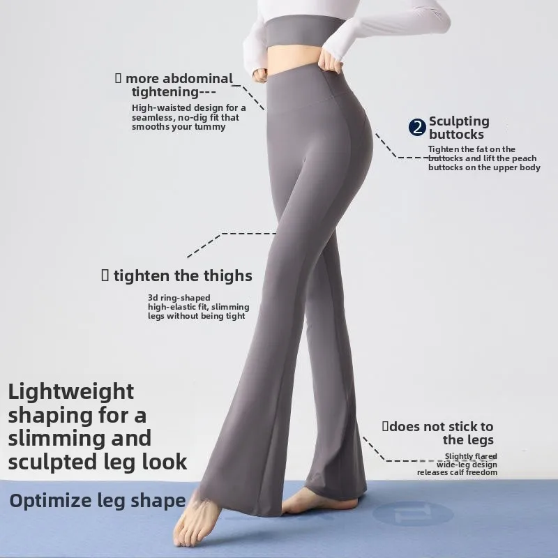 Hohe Taille Yoga Hosen frauen Sommer Dünne Sle Abnehmen Weiß Ausgestelltes Hosen Lange Hosen Bauch Kontrolle Oberbekleidung Bot