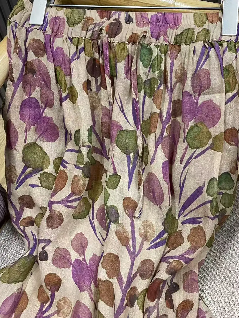 Falda Midi de lino con estampado Floral Retro para mujer, falda tipo paraguas de corte en A, holgada, de verano, Dra Genteel Personali