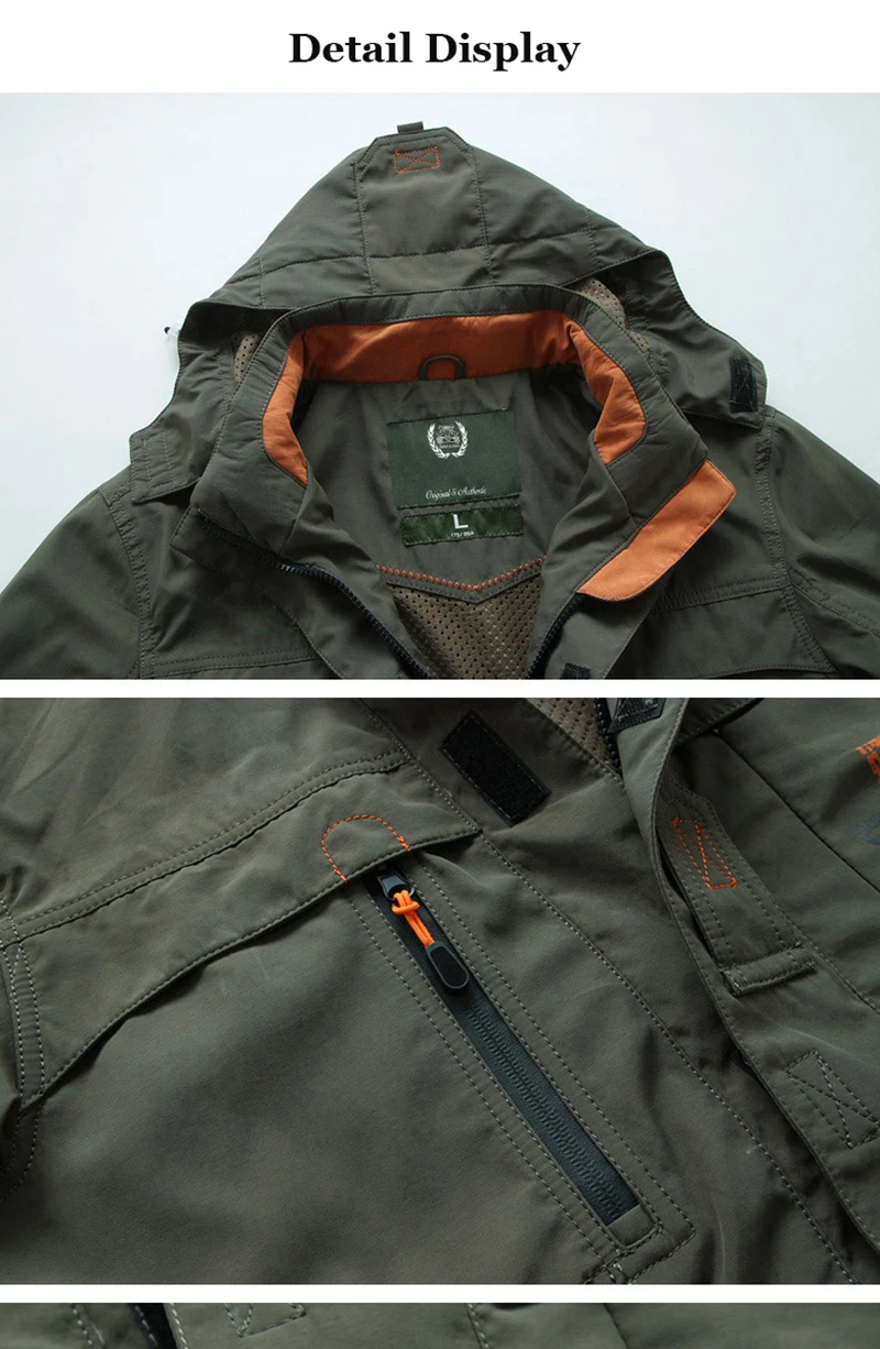 2024 Business Casual Jacken Herren Sportmantel Frühling Winddichte Kapuzenjacken Schnelltrocknende Leichte Outdoor-Kletterjacken – Detail 8