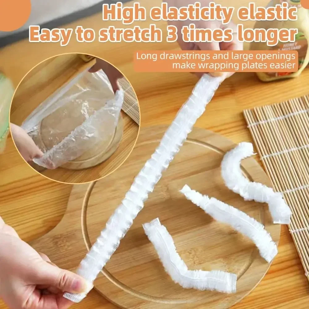 100pcs Wrap Disposable Food Cover, Elastic Bowl Protective Covers, Fruit Fresh-Keeping Plastic Bag, Fruit Vegetable Cover