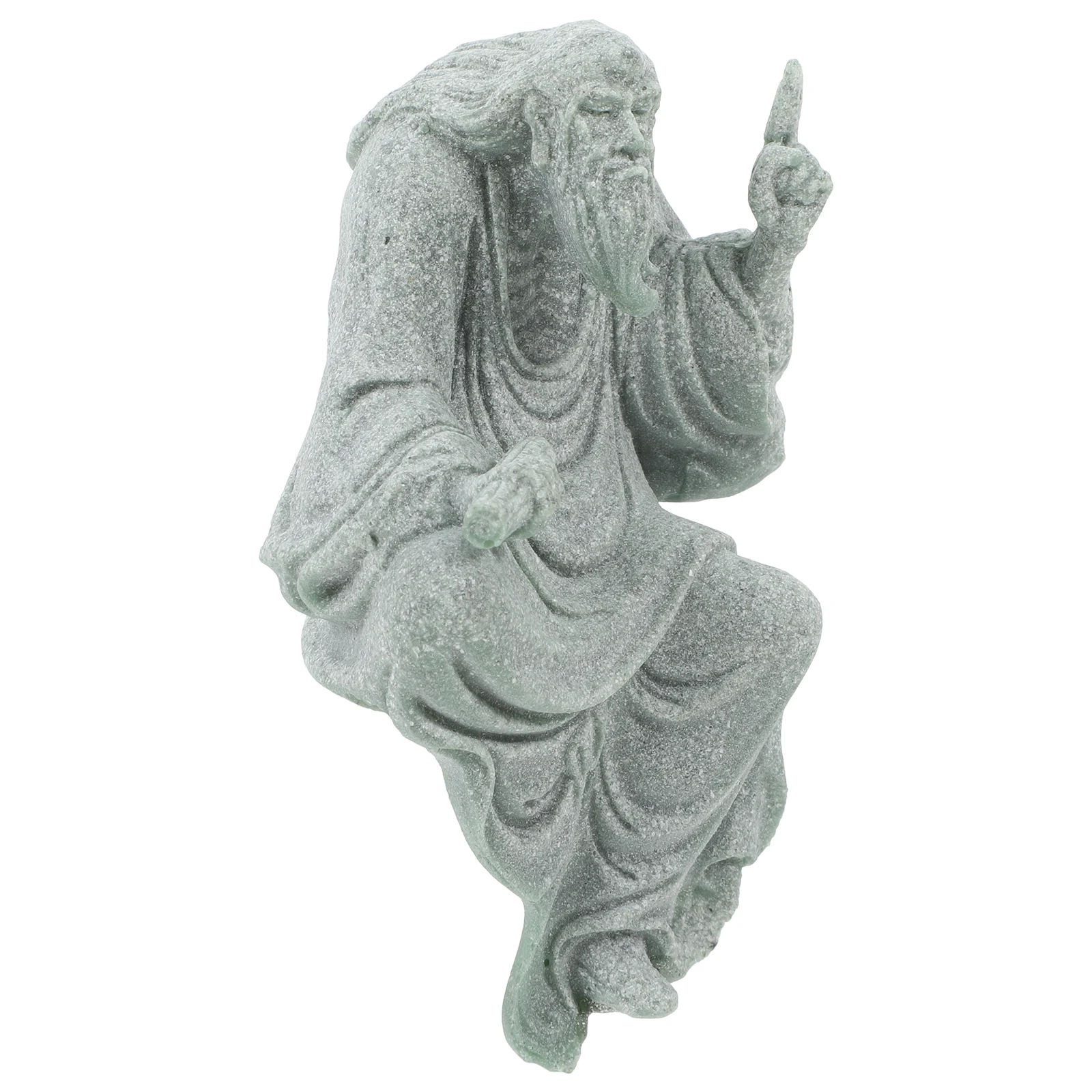 

Character Ornament Chinese Style Buddha Stone Aquarium Tabletop Statue Figurine Green Sandstone Wiser