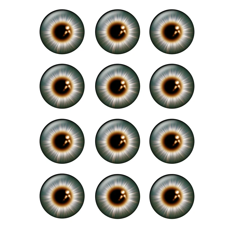 12pairs/bag 14mm Super Thin Glass Cabochons Eyes Chips for Blythe Doll\'s Chips DIY Jewelry Making Supplies Wholesale H221