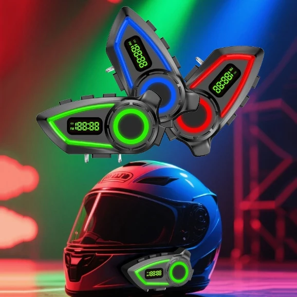 

KEBIDUMEI Bluetooth 6.0 гарнитура для мотоциклетного шлема водонепроницаемая громкая связь с шумоподавлением беспроводные мото наушники с FM-радио