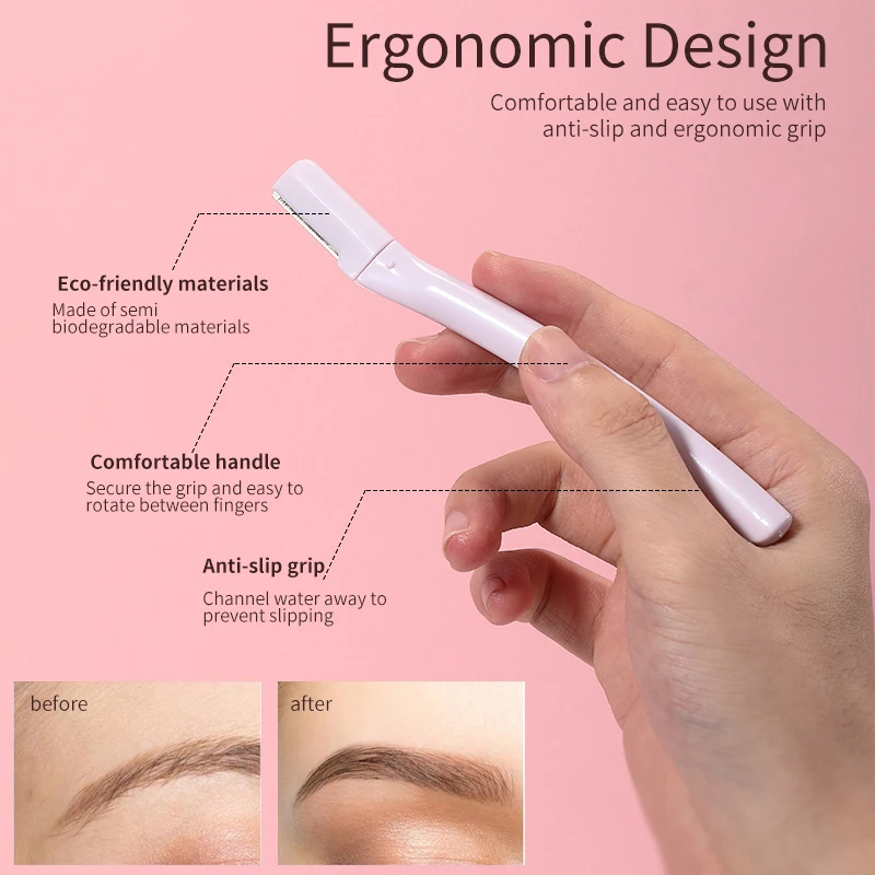 3 ピース/セットメイクアップツール眉毛トリマーかみそりリムーバーブレード安全な眉毛シェイパートリミングナイフ女性用保護カバー付き