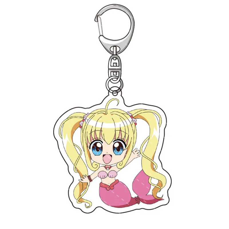 Anime Mermaid Melody Pichi Pichi Pitch Keyring Cosplay Nanami Ruchia Lucia Hanon Hosho Bag Pendant Key Ring Jewelry