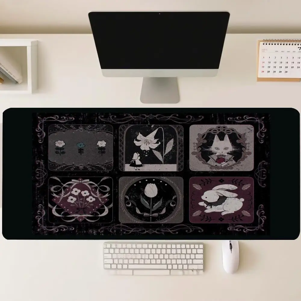 Dark Occult Divination Tarot Art NonSlip Rubber Mouse Pad Smooth Desk Mat For Stable Mouse Control Gaming Laptop Desktop Work