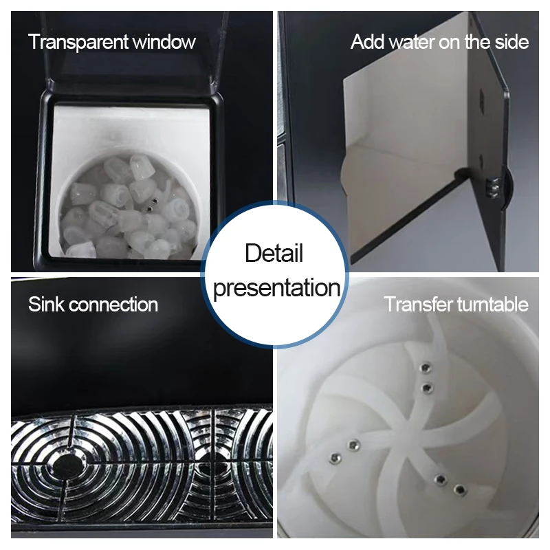 바나스 3 in 1 신형 얼음 디스펜서, 정수기, 분쇄 얼음 제조기, 하루 16kg 생산, 총알 모양 얼음 제조기