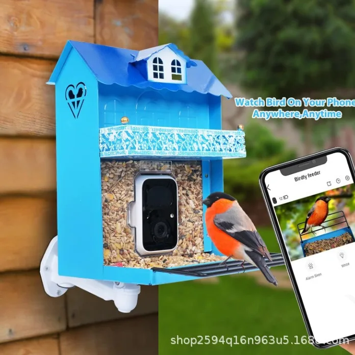 Smart bird feeder with camera Outdoor garden Garden high definition identification Hummingbird feeder with lens