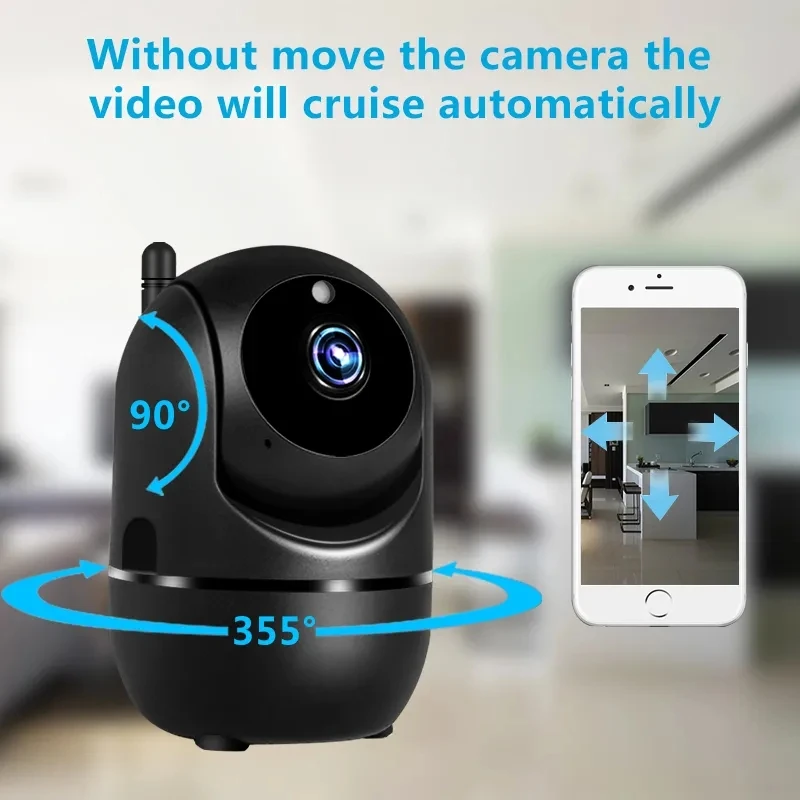 Cámara de seguridad IP YCC365 Plus Smart Home, 1080P, HD, red de seguimiento automático, vigilancia inalámbrica, visión nocturna, WiFi