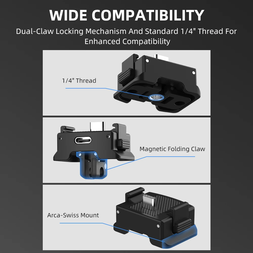 قاعدة محول الشحن لـ DJI Osmo Pocket 3 دعامة تثبيت مغناطيسية سريعة الإصدار لـ DJI Osmo Pocket 3 ملحقات الكاميرا