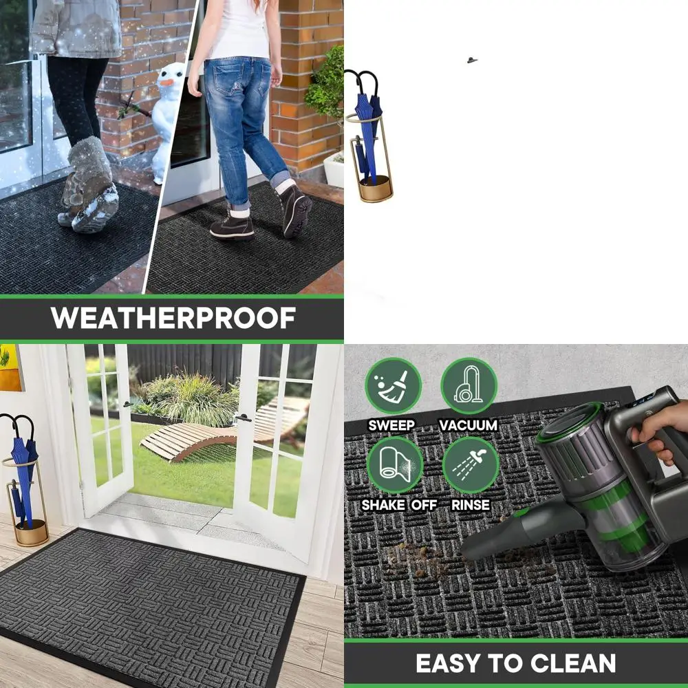 

Прочный водонепроницаемый коврик для улицы и дома, 61,5x36 дюймов, серый, для прихожей и патио