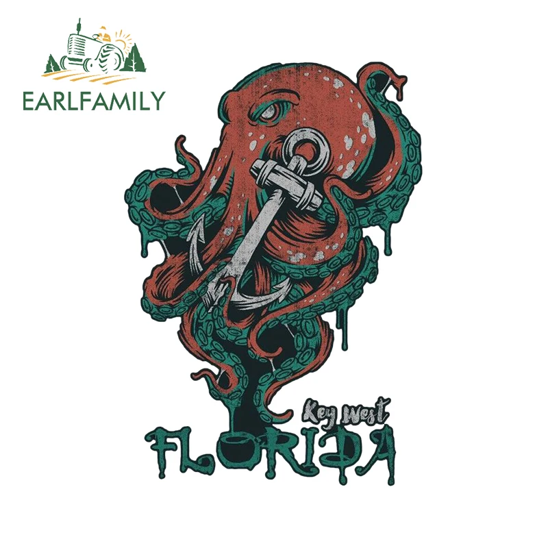 

EARLFAMILY 13cm X 9.1cm for Mysterious Octopus Anchor Car Decoration Personality Decals Great Occlusion Scratch Car Stickers