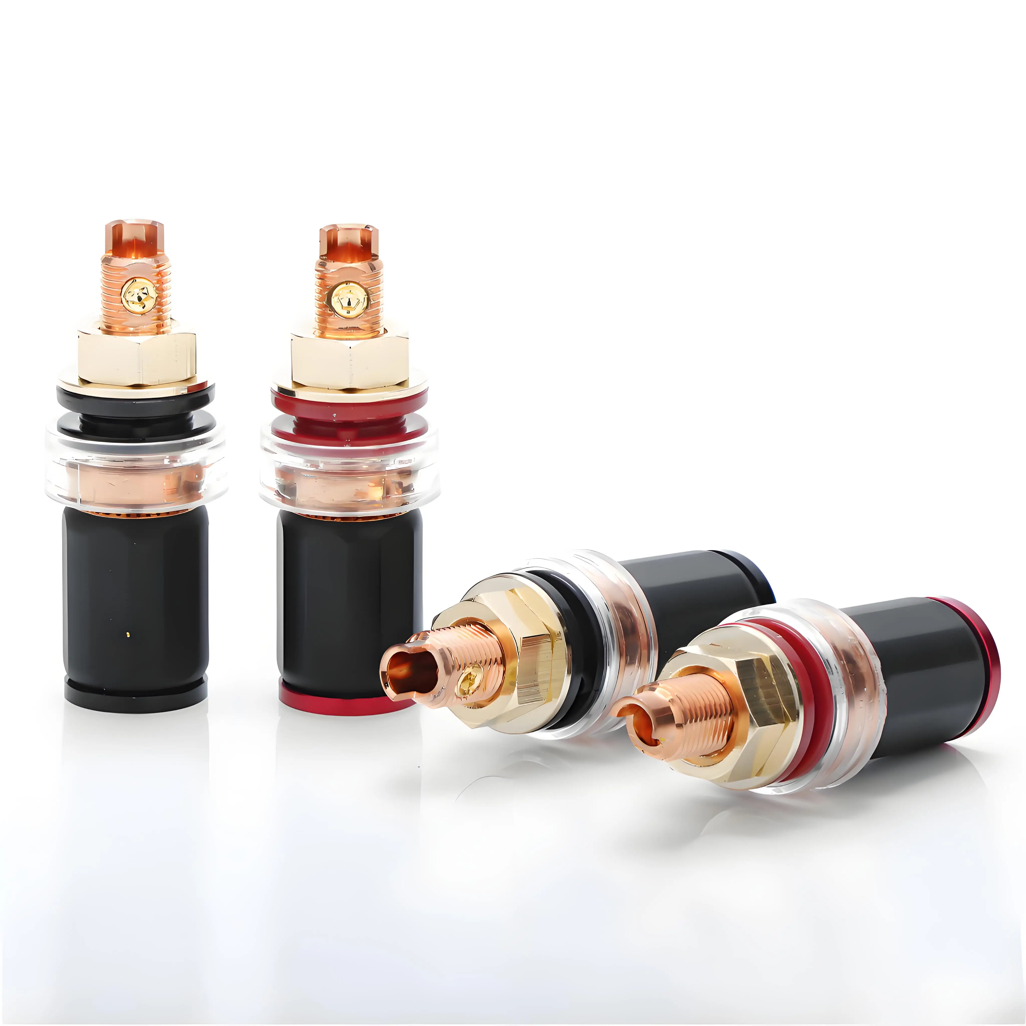 HIFI Speaker Binding Post no solder Nickel Gold Plated Horn terminal Female Banana Connector HIFI Audio amplifier socket