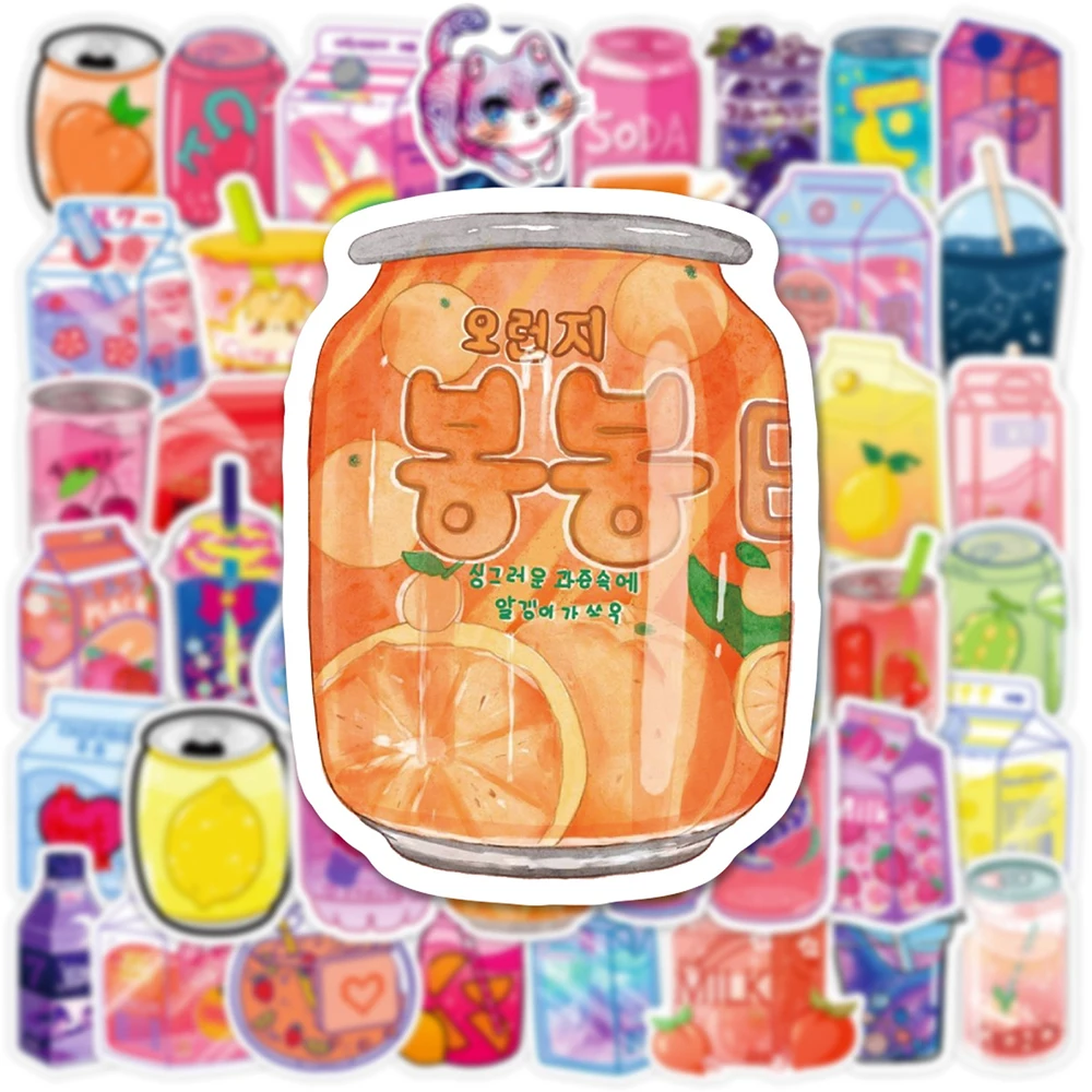 10/30/50/100pcs Cute Kpop INS Style Kawaii Drink Girls Stickers Aesthetic Decal Laptop Scrapbook Phone Graffiti Sticker Kid Toy